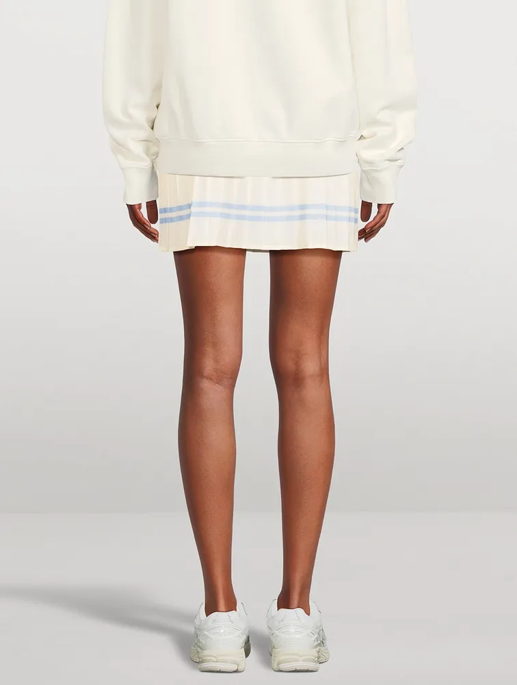 Serif Logo Pleated Tennis Skirt