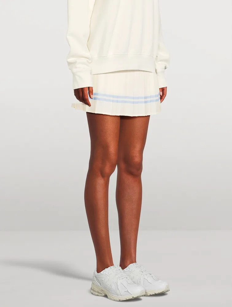 Serif Logo Pleated Tennis Skirt