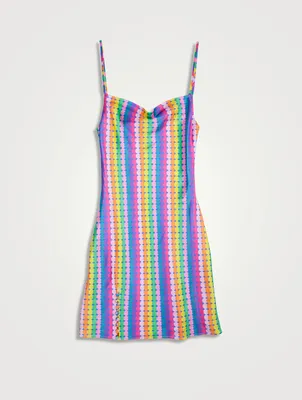 Adaline Mini Dress Circle Stripe Print