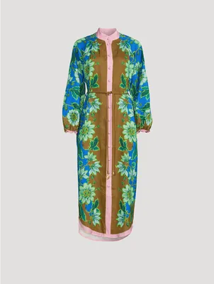 Winnie Linen Shirt Dress Floral Print