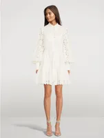 Evie Embroidered Broderie Mini Dress