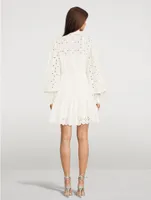 Evie Embroidered Broderie Mini Dress