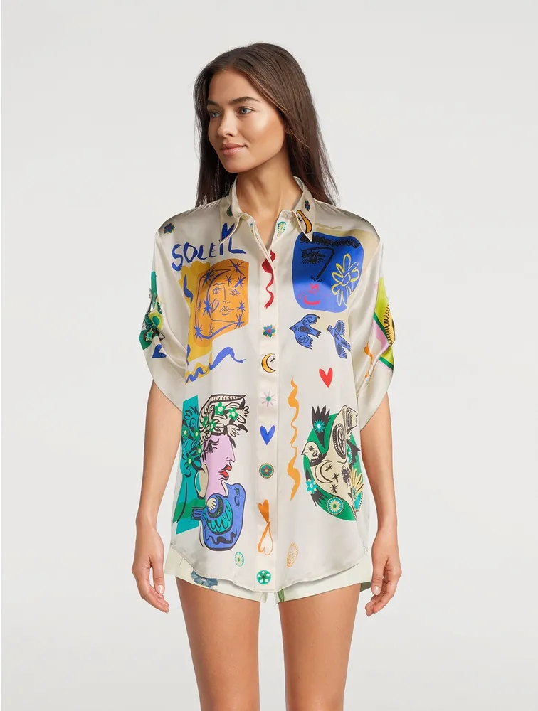 Soleil Printed Silk Shirt