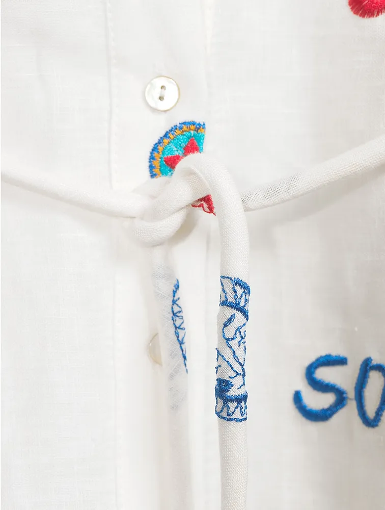 Soleil Embroidered Shirt Dress
