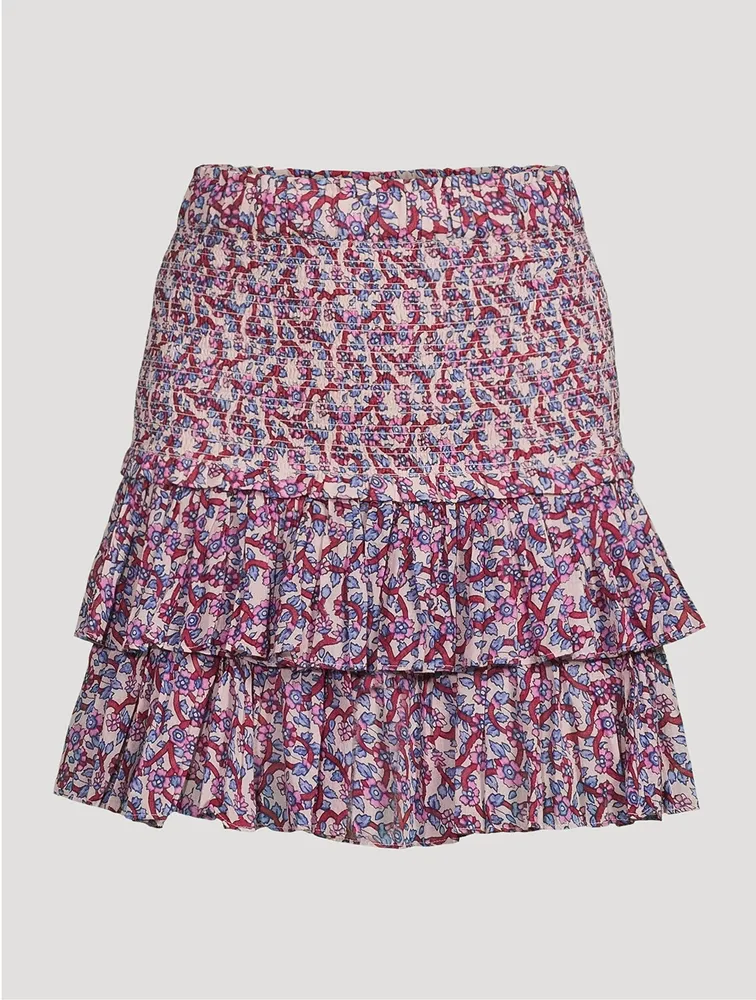 Naomi Smocked Mini Skirt Floral Print