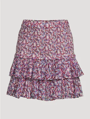 Naomi Smocked Mini Skirt Floral Print