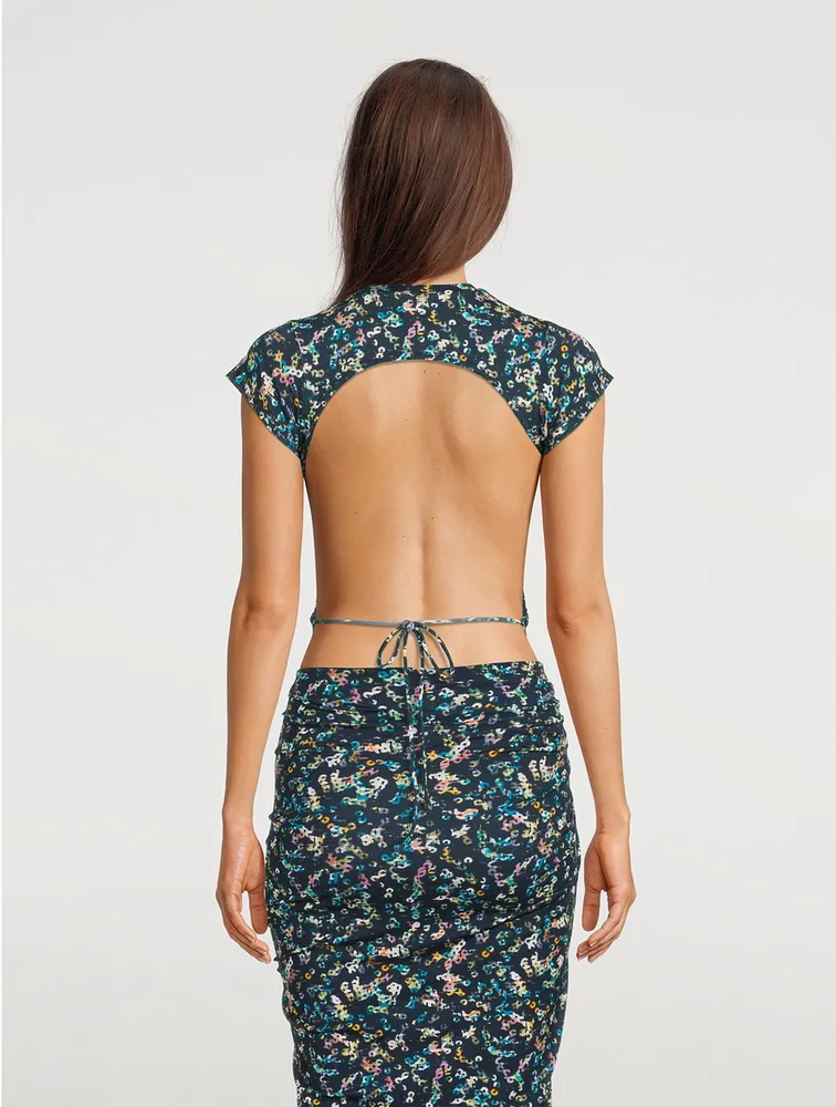 Juvia Printed Open-Back T-Shirt