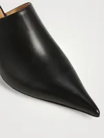 Anagram-Heel Leather Mules