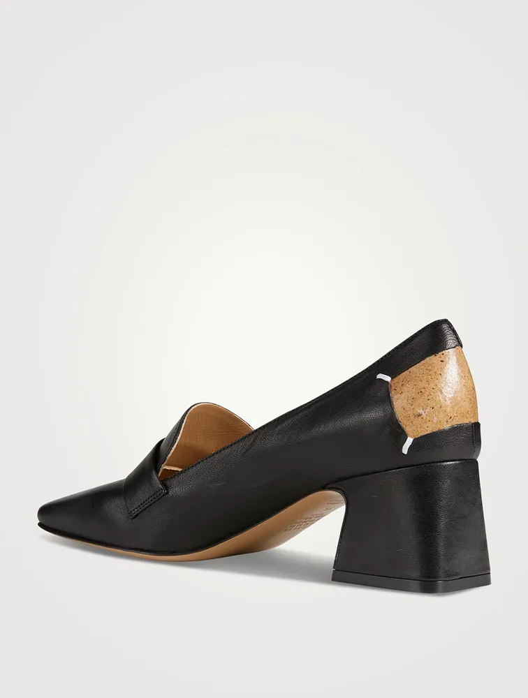 Square-Toe Leather Loafers