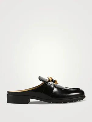 Monsieur Patent Leather Loafer Mules
