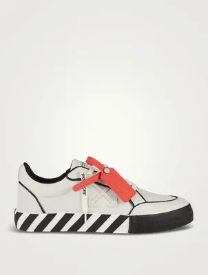 Low Vulcanized Outlined Leather Sneakers
