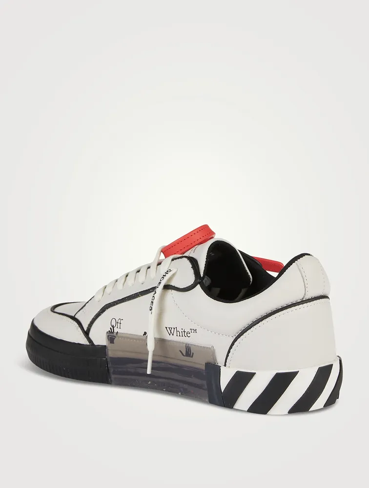 Low Vulcanized Outlined Leather Sneakers