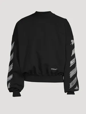 Scribble Diag Crewneck Boxy Sweatshirt