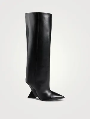 Cheope Leather Wedge Knee-High Boots