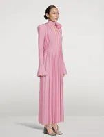 Pleated Crepe Jersey Maxi Dress