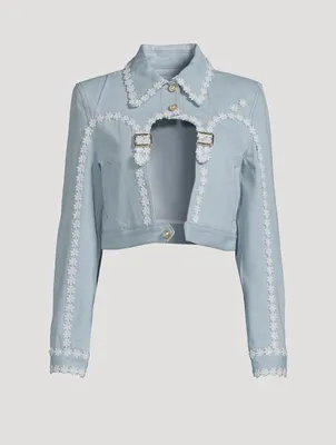 Cut-Out Arch Denim Jacket