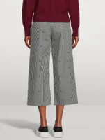 Sumire Cropped Wide-Leg Jeans Stripe Print