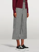 Sumire Cropped Wide-Leg Jeans Stripe Print