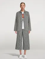 Workwear Denim Jacket Stripe Print