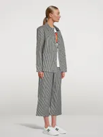 Workwear Denim Jacket Stripe Print