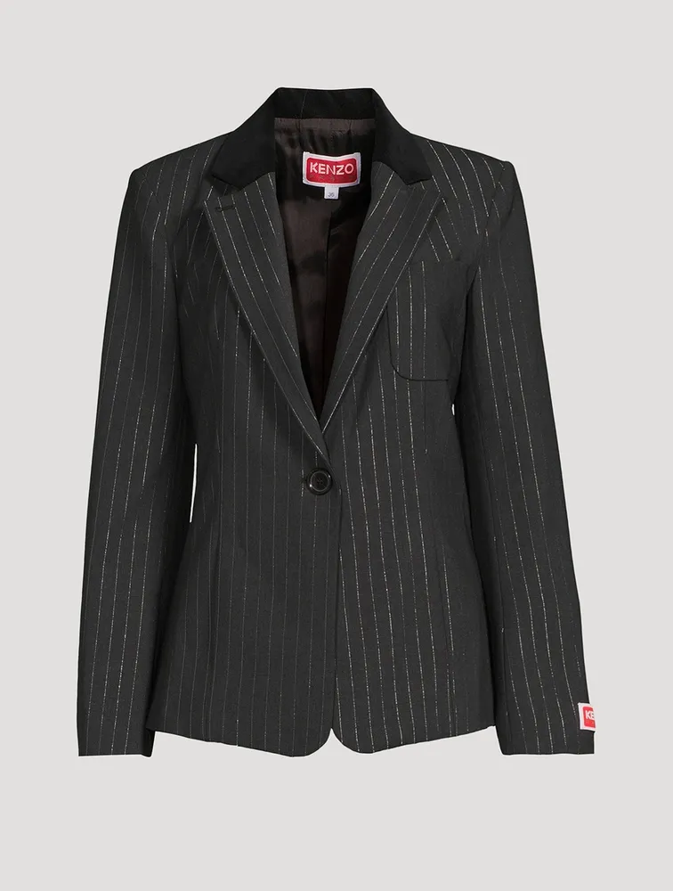 Fitted Blazer Stripe Print