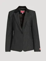 Fitted Blazer Stripe Print