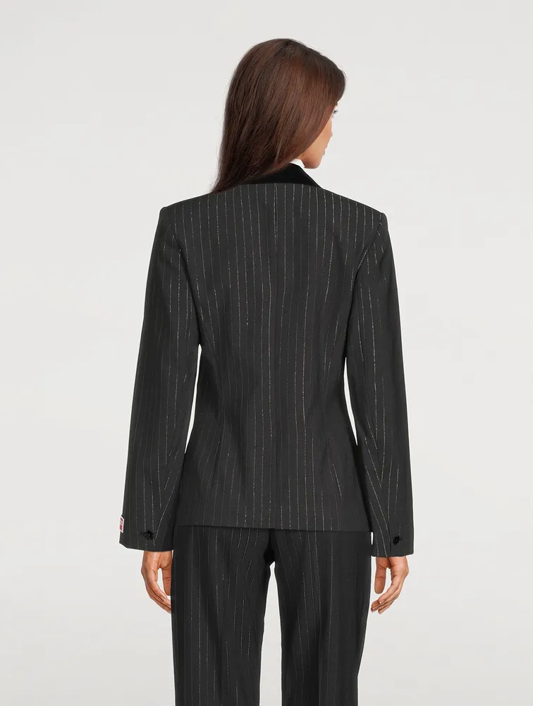 Fitted Blazer Stripe Print