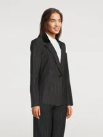 Fitted Blazer Stripe Print