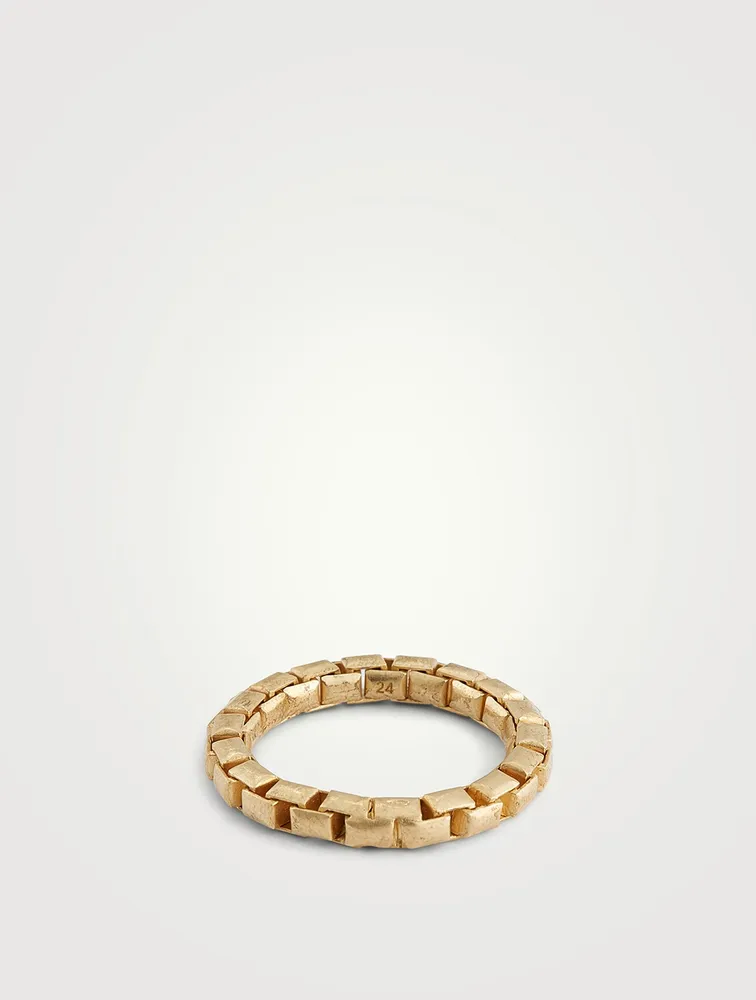 Ulysses Tubular 18K Matte Yellow Gold Vermeil Ring