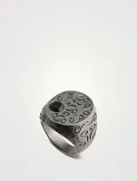 Ara Oxidized Silver Ring With Pyrite