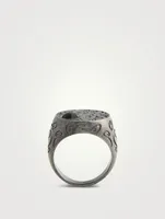 Ara Oxidized Silver Ring With Pyrite