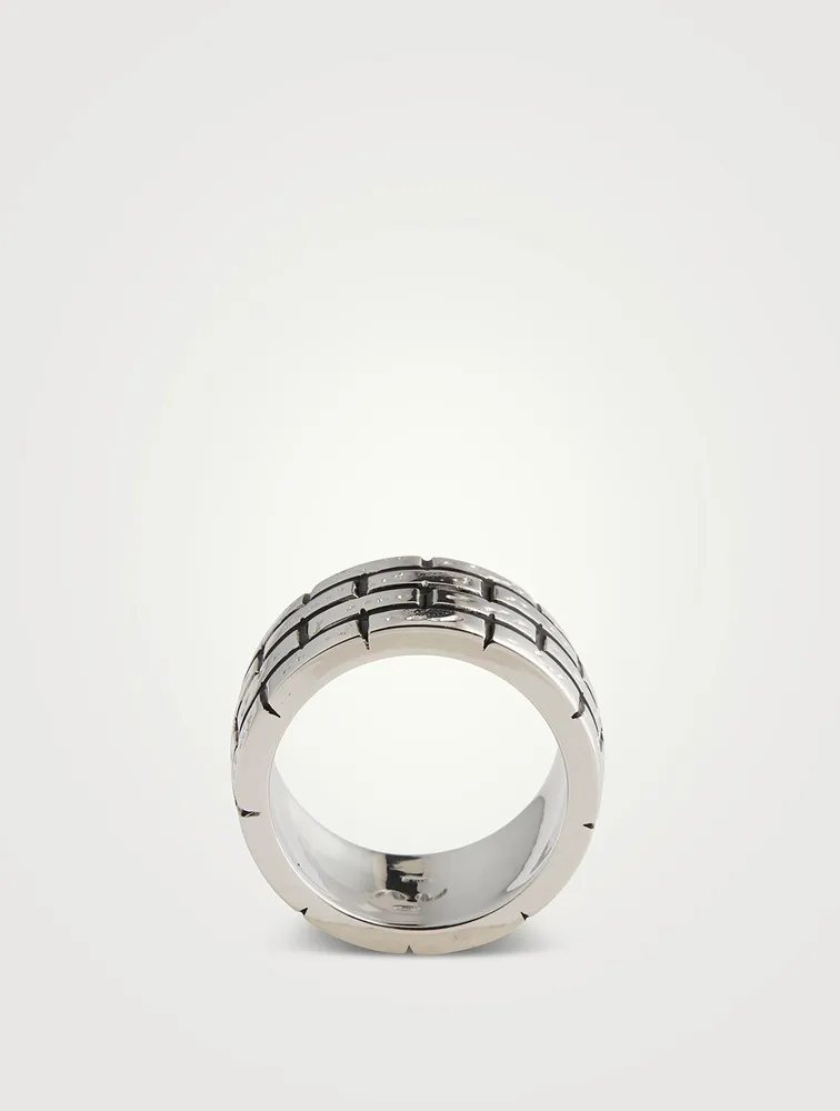 Murales Silver Wide Band Ring