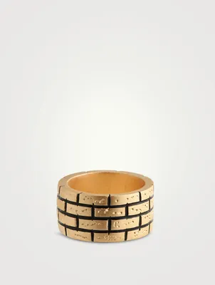 Murales 18K Yellow Gold Matte Vermeil Silver Ring