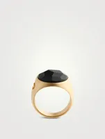 Moneta 18K Yellow Gold Matte Vermeil Silver Ring With Onyx