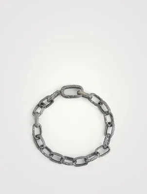 Warrior Oxidized Silver Link Bracelet