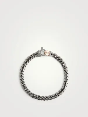 Flaming Tongue Matte Burnished Silver Chain Bracelet