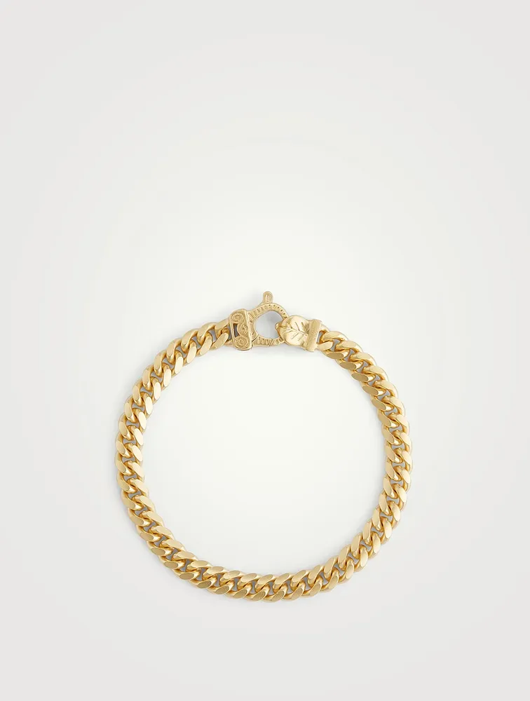 Flaming Tongue Cuban Link 18K Yellow Gold Vermeil Silver Bracelet