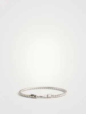 Ulysses Matte Silver Bracelet With Polished Clasp