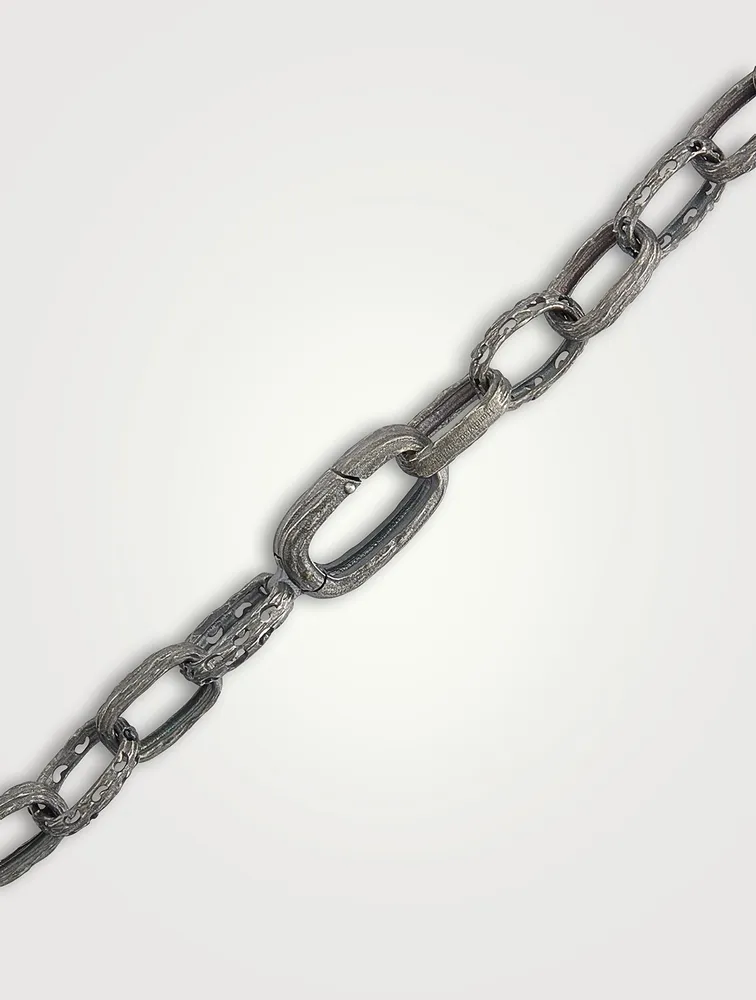 Warrior Oxidized Silver Link Necklace