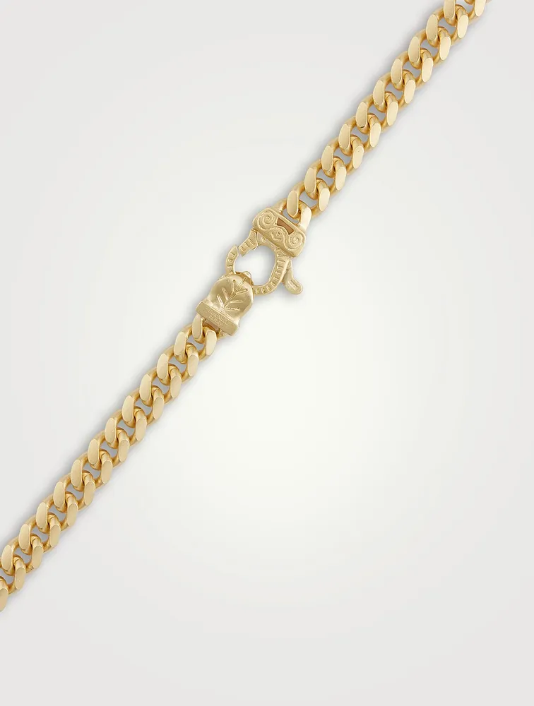 Flaming Tongue 18K Yellow Gold Matte Vermeil Silver Chain Necklace