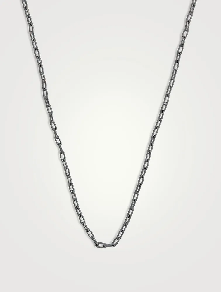Ulysses Oxidized Silver Crafted Chain Necklace
