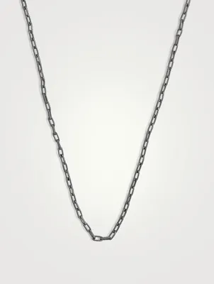 Ulysses Oxidized Silver Crafted Chain Necklace