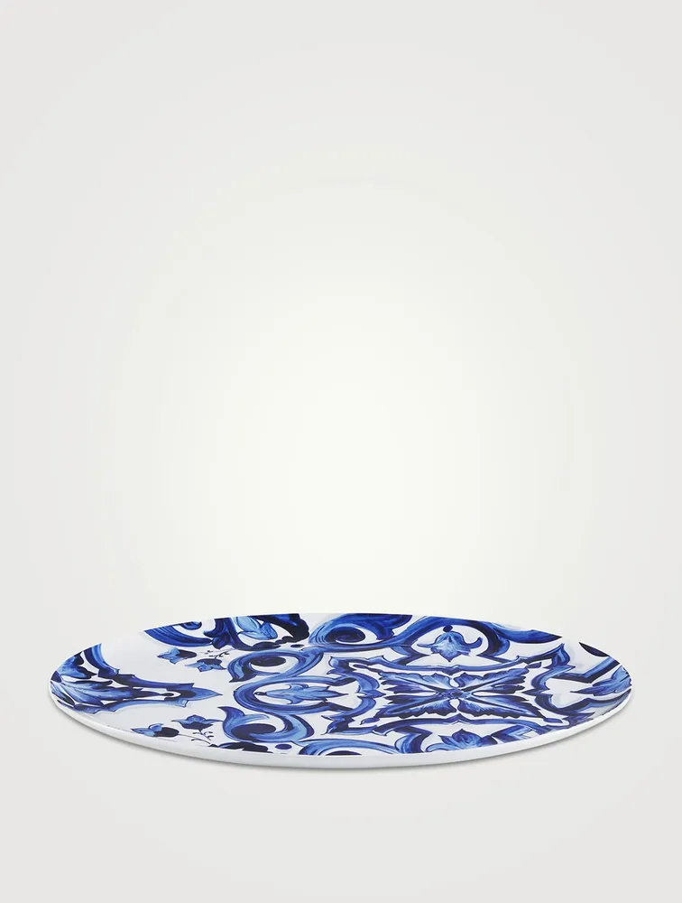 Medium Blue Mediterraneo Fiore Oval Serving Plate