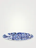 Medium Blue Mediterraneo Fiore Oval Serving Plate