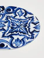 Medium Blue Mediterraneo Fiore Oval Serving Plate