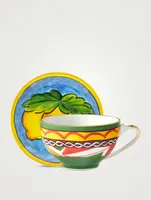 Carretto Lemon Espresso Cup And Saucer Set