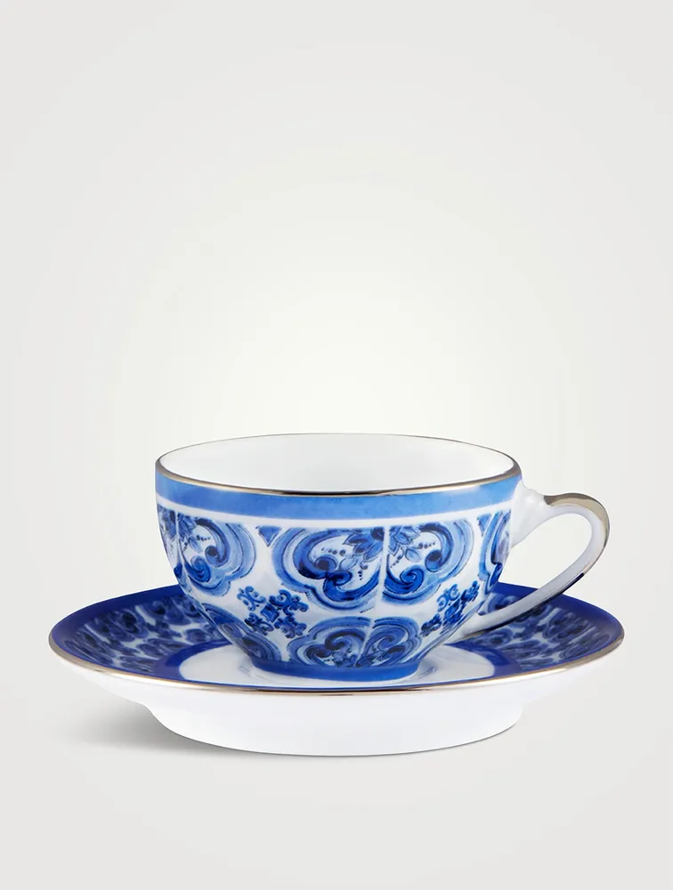 Blue Mediterraneo Fiore Piccolo Espresso Cup And Saucer Set