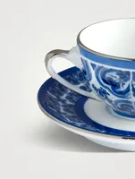 Blue Mediterraneo Fiore Piccolo Espresso Cup And Saucer Set