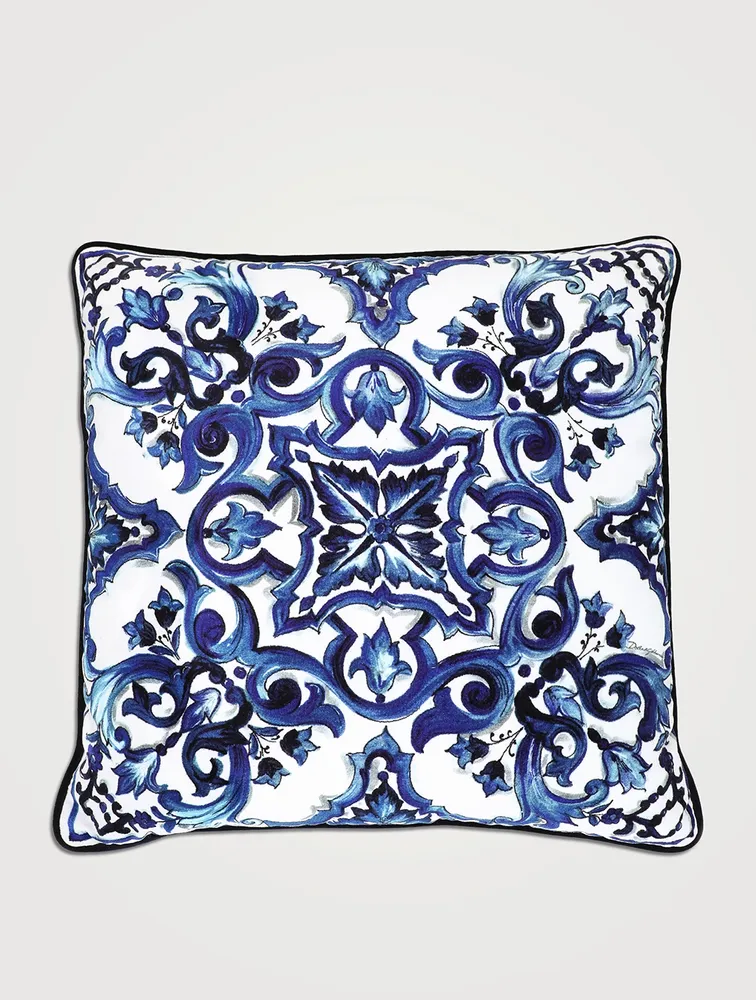 Blue Mediterraneo Velvet Cushion