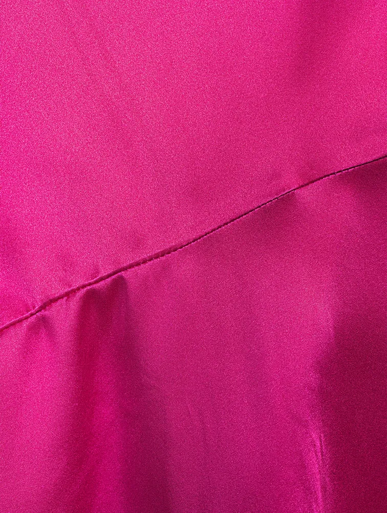 Silk Tie-Neck Halter Dress